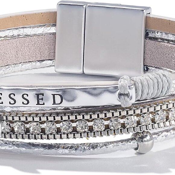Elegant Cross Charm Faux Leather Bracelet for Women - Perfect Religious Gift - Picture 1 of 7